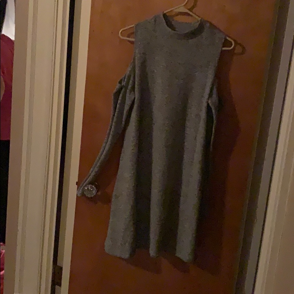 Cold shoulder knit dress